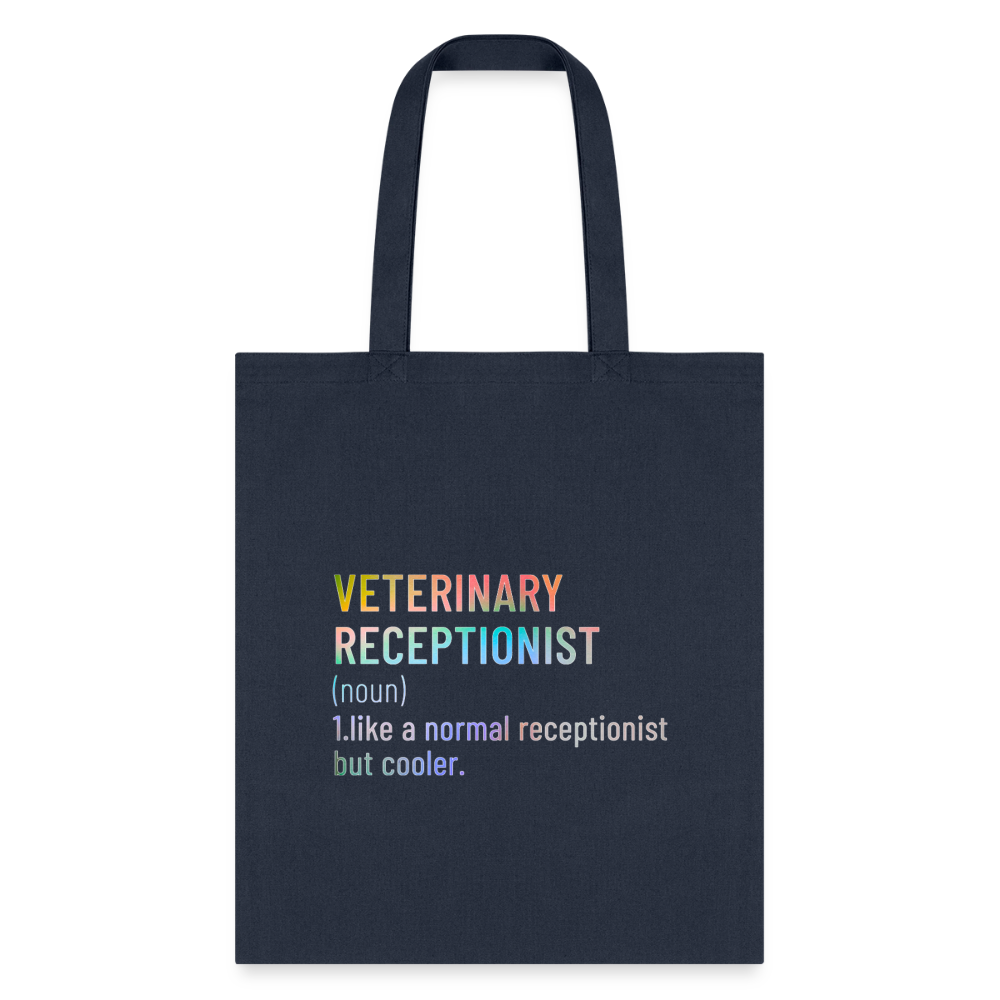 Veterinary receptionist defenition Cotton Tote Bag-Tote Bag | Q-Tees Q800-I love Veterinary
