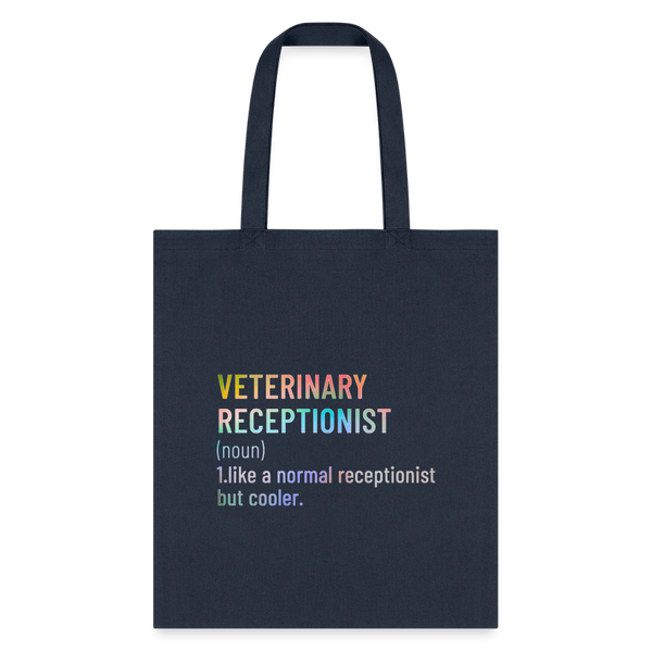Veterinary receptionist defenition Cotton Tote Bag-Tote Bag | Q-Tees Q800-I love Veterinary