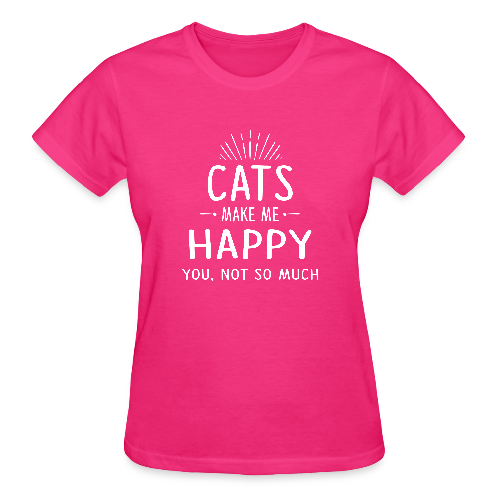 Cats make me happy Gildan Ultra Cotton Ladies T-Shirt-Ultra Cotton Ladies T-Shirt | Gildan G200L-I love Veterinary