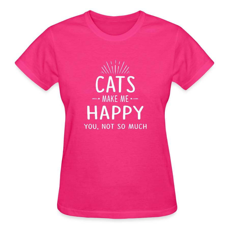 Cats make me happy Gildan Ultra Cotton Ladies T-Shirt-Ultra Cotton Ladies T-Shirt | Gildan G200L-I love Veterinary