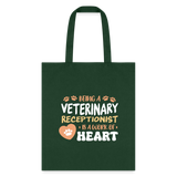 Veterinary receptionist work of heart Cotton Tote Bag-Tote Bag | Q-Tees Q800-I love Veterinary
