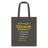 Veterinary Receptionist checklist Cotton Tote Bag-Tote Bag | Q-Tees Q800-I love Veterinary