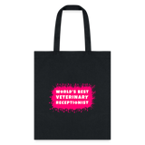 World's best veterinary receptionist color splash Tote Bag-Tote Bag | Q-Tees Q800-I love Veterinary