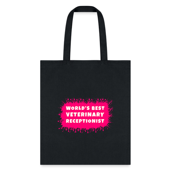 World's best veterinary receptionist color splash Tote Bag-Tote Bag | Q-Tees Q800-I love Veterinary
