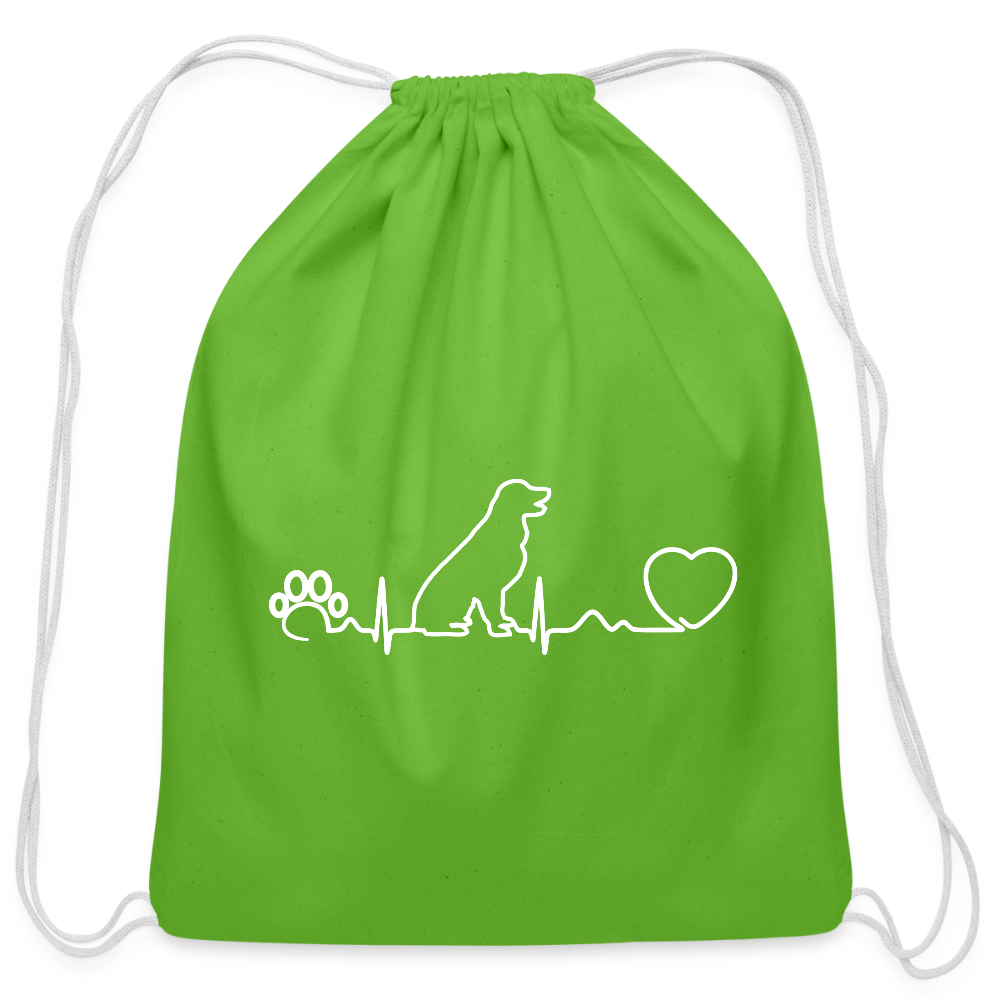 Dog heartbeat - Drawstring Bag-Cotton Drawstring Bag | Q-Tees Q4500-I love Veterinary