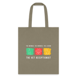 The woman, the wonder, the legend - the Vet Receptionist Tote Bag-Tote Bag | Q-Tees Q800-I love Veterinary