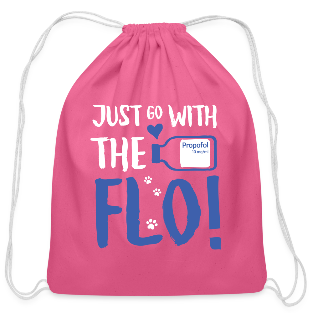 Just go with the Flo! Drawstring Bag-Cotton Drawstring Bag | Q-Tees Q4500-I love Veterinary