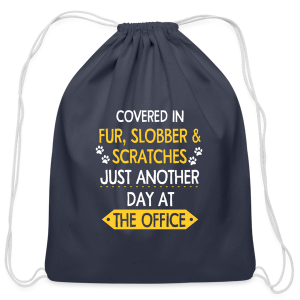 Fur, Slobber, Scratches Drawstring Bag-Cotton Drawstring Bag | Q-Tees Q4500-I love Veterinary