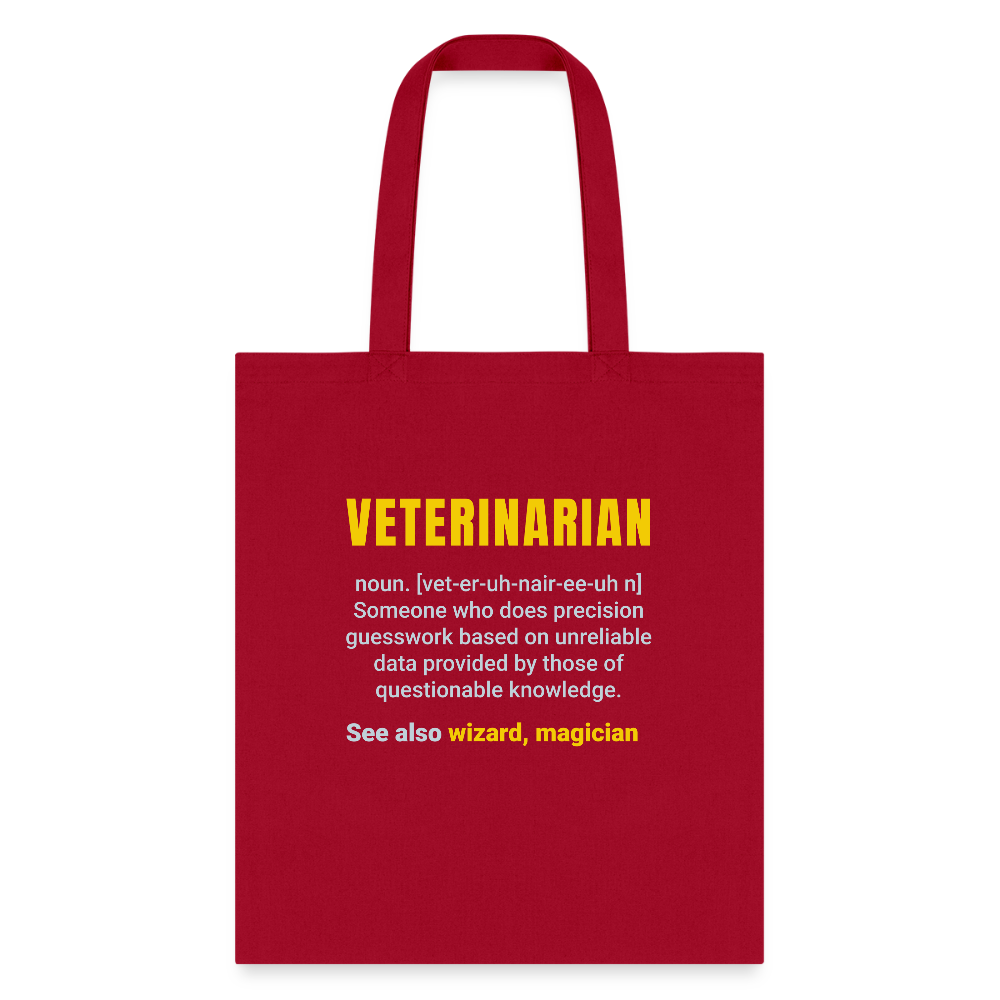 Veterinarian Definition Cotton Tote Bag-Tote Bag | Q-Tees Q800-I love Veterinary
