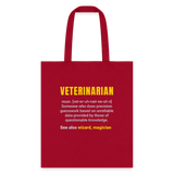 Veterinarian Definition Cotton Tote Bag-Tote Bag | Q-Tees Q800-I love Veterinary