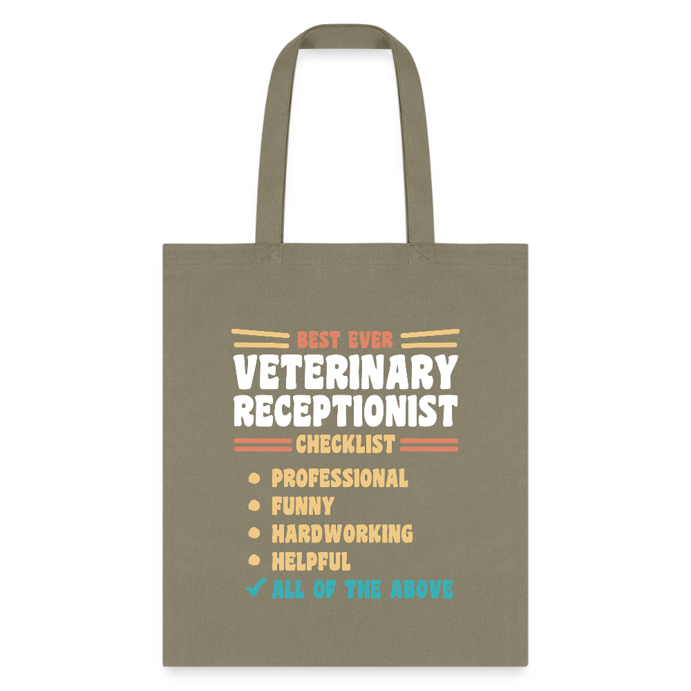 Veterinary Receptionist Best Ever Cotton Tote Bag-Tote Bag | Q-Tees Q800-I love Veterinary