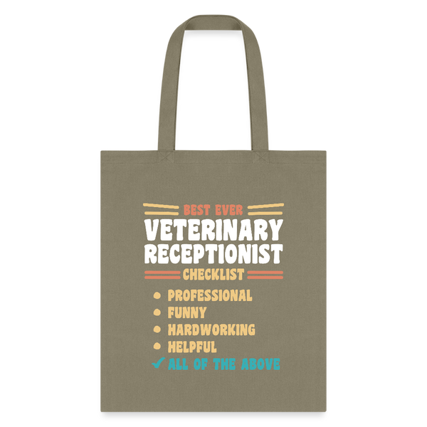 Veterinary Receptionist Best Ever Cotton Tote Bag-Tote Bag | Q-Tees Q800-I love Veterinary