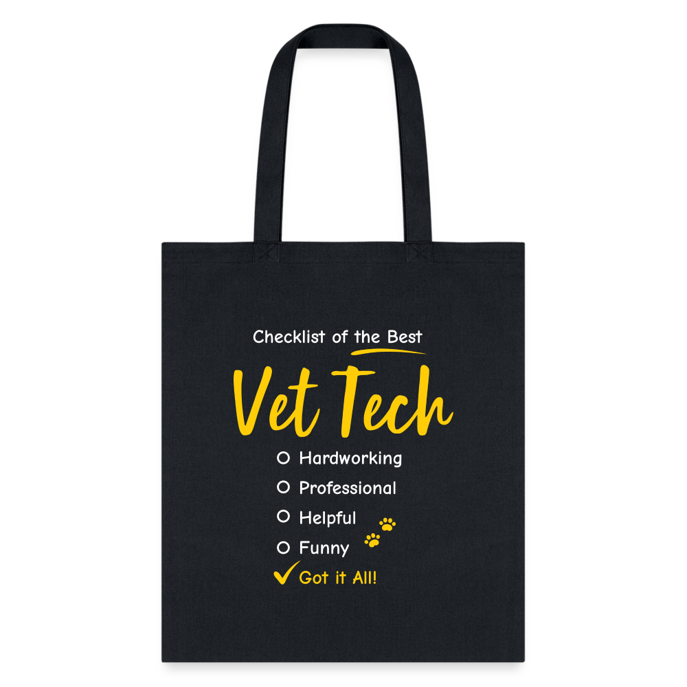 Checklist of the best Vet Tech Tote Bag-Tote Bag | Q-Tees Q800-I love Veterinary