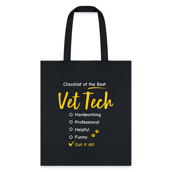 Checklist of the best Vet Tech Tote Bag-Tote Bag | Q-Tees Q800-I love Veterinary