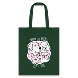 When life sucks pet a dog Cotton Tote Bag-Tote Bag | Q-Tees Q800-I love Veterinary