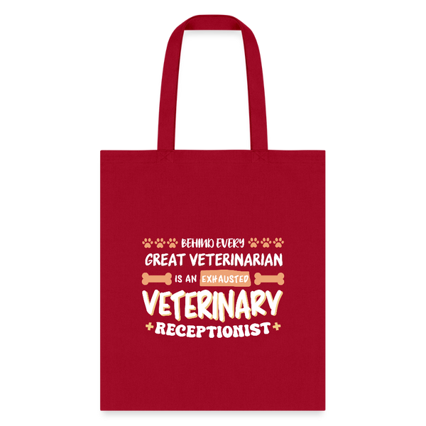 Exhausted veterinary receptionist Cotton Tote Bag-Tote Bag | Q-Tees Q800-I love Veterinary