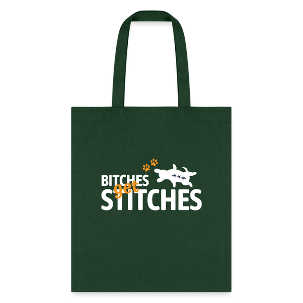 Bitches get stiches Tote Bag-Tote Bag | Q-Tees Q800-I love Veterinary