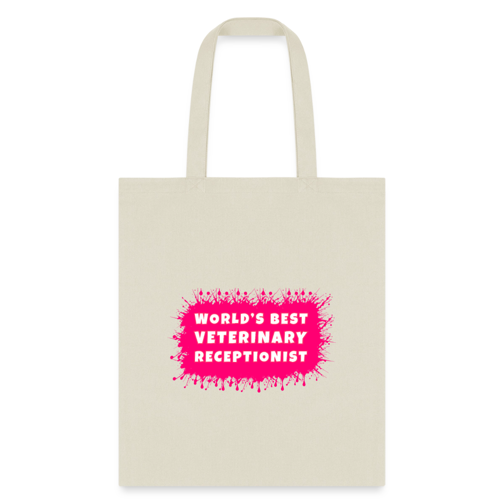 World's best veterinary receptionist color splash Tote Bag-Tote Bag | Q-Tees Q800-I love Veterinary