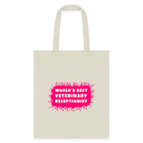World's best veterinary receptionist color splash Tote Bag-Tote Bag | Q-Tees Q800-I love Veterinary