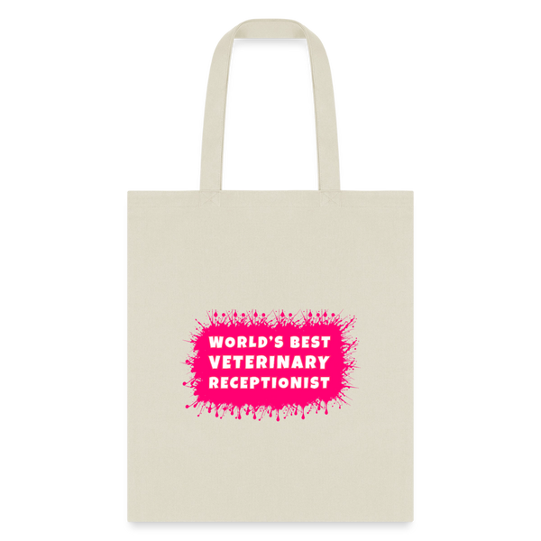 World's best veterinary receptionist color splash Tote Bag-Tote Bag | Q-Tees Q800-I love Veterinary