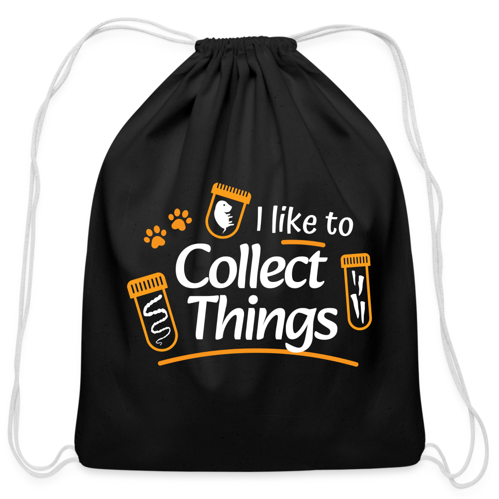 I like to collect things Drawstring Bag-Cotton Drawstring Bag | Q-Tees Q4500-I love Veterinary