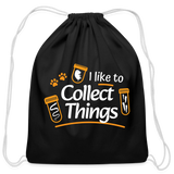 I like to collect things Drawstring Bag-Cotton Drawstring Bag | Q-Tees Q4500-I love Veterinary