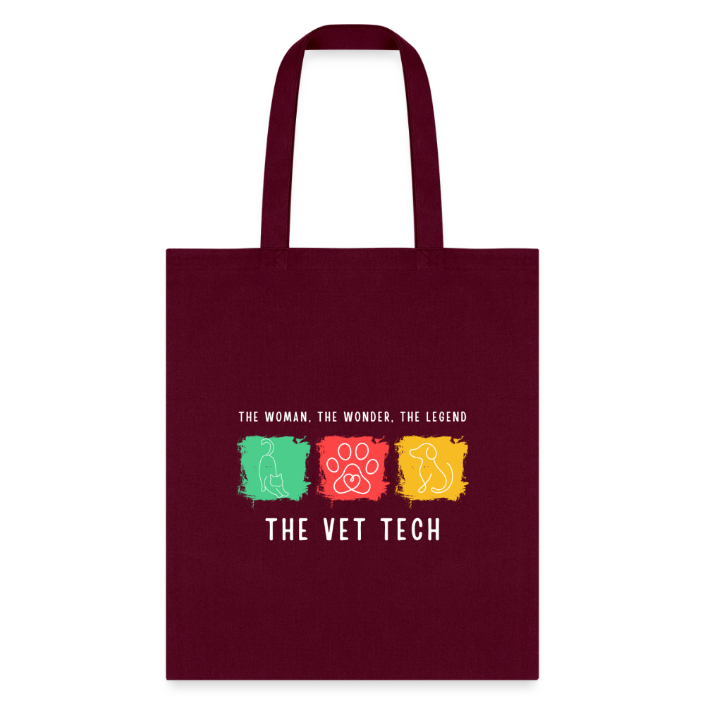 The woman, the wonder, the legend - the Vet Tech Cotton Tote Bag-Tote Bag | Q-Tees Q800-I love Veterinary