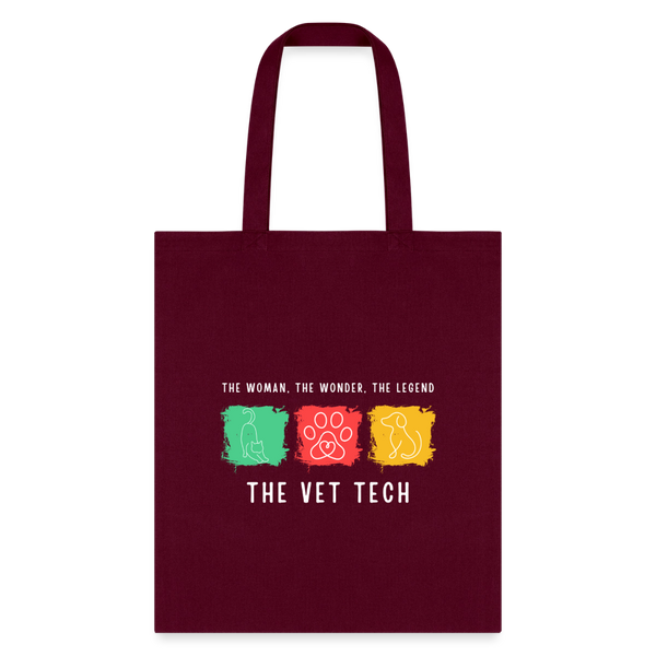 The woman, the wonder, the legend - the Vet Tech Cotton Tote Bag-Tote Bag | Q-Tees Q800-I love Veterinary