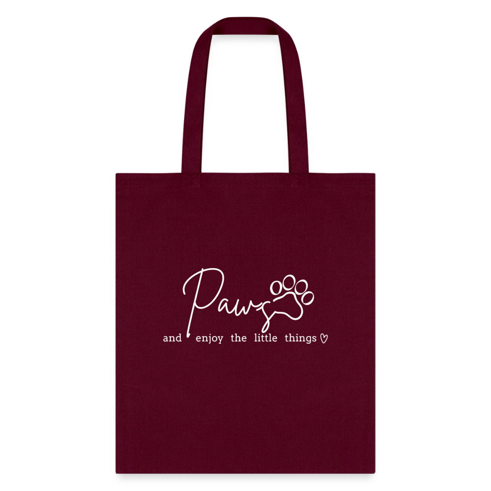 Paws and enjoy the little things Cotton Tote Bag-Tote Bag | Q-Tees Q800-I love Veterinary