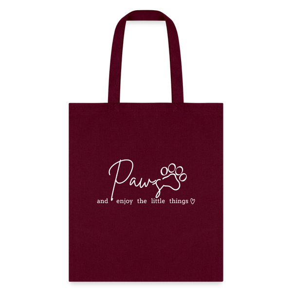 Paws and enjoy the little things Cotton Tote Bag-Tote Bag | Q-Tees Q800-I love Veterinary