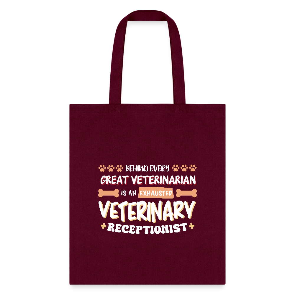 Exhausted veterinary receptionist Cotton Tote Bag-Tote Bag | Q-Tees Q800-I love Veterinary