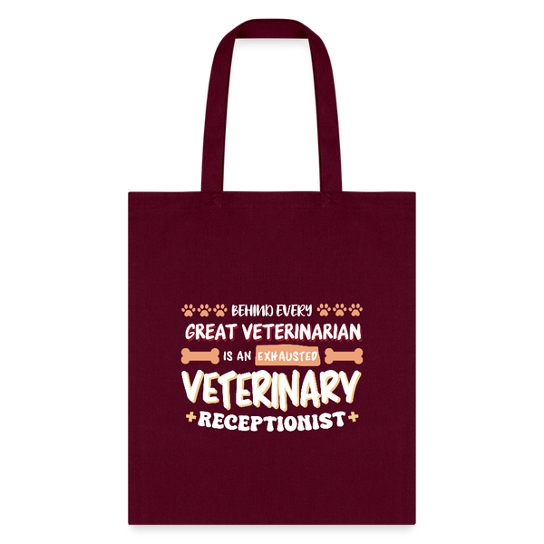 Exhausted veterinary receptionist Cotton Tote Bag-Tote Bag | Q-Tees Q800-I love Veterinary