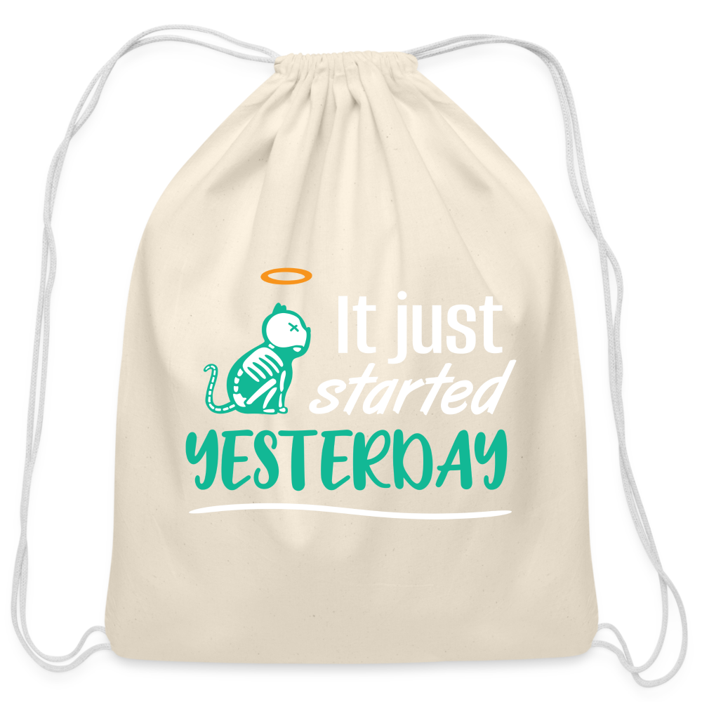 It just started yesterday Drawstring Bag-Cotton Drawstring Bag | Q-Tees Q4500-I love Veterinary