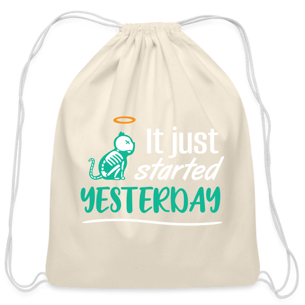 It just started yesterday Drawstring Bag-Cotton Drawstring Bag | Q-Tees Q4500-I love Veterinary