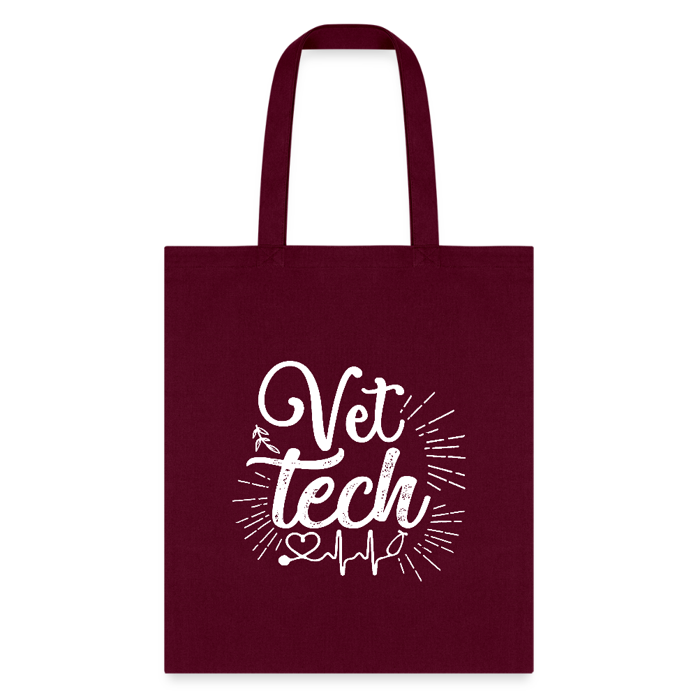 Vet Tech Stethoscope Pulse Tote Bag-Tote Bag | Q-Tees Q800-I love Veterinary