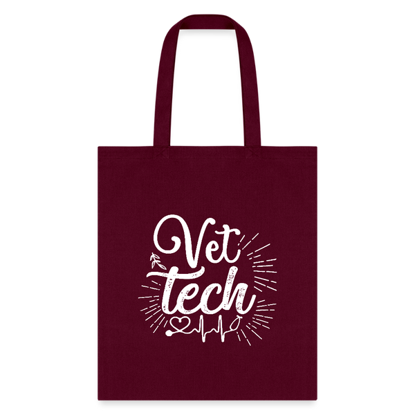 Vet Tech Stethoscope Pulse Tote Bag-Tote Bag | Q-Tees Q800-I love Veterinary