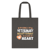 Veterinary receptionist work of heart Cotton Tote Bag-Tote Bag | Q-Tees Q800-I love Veterinary