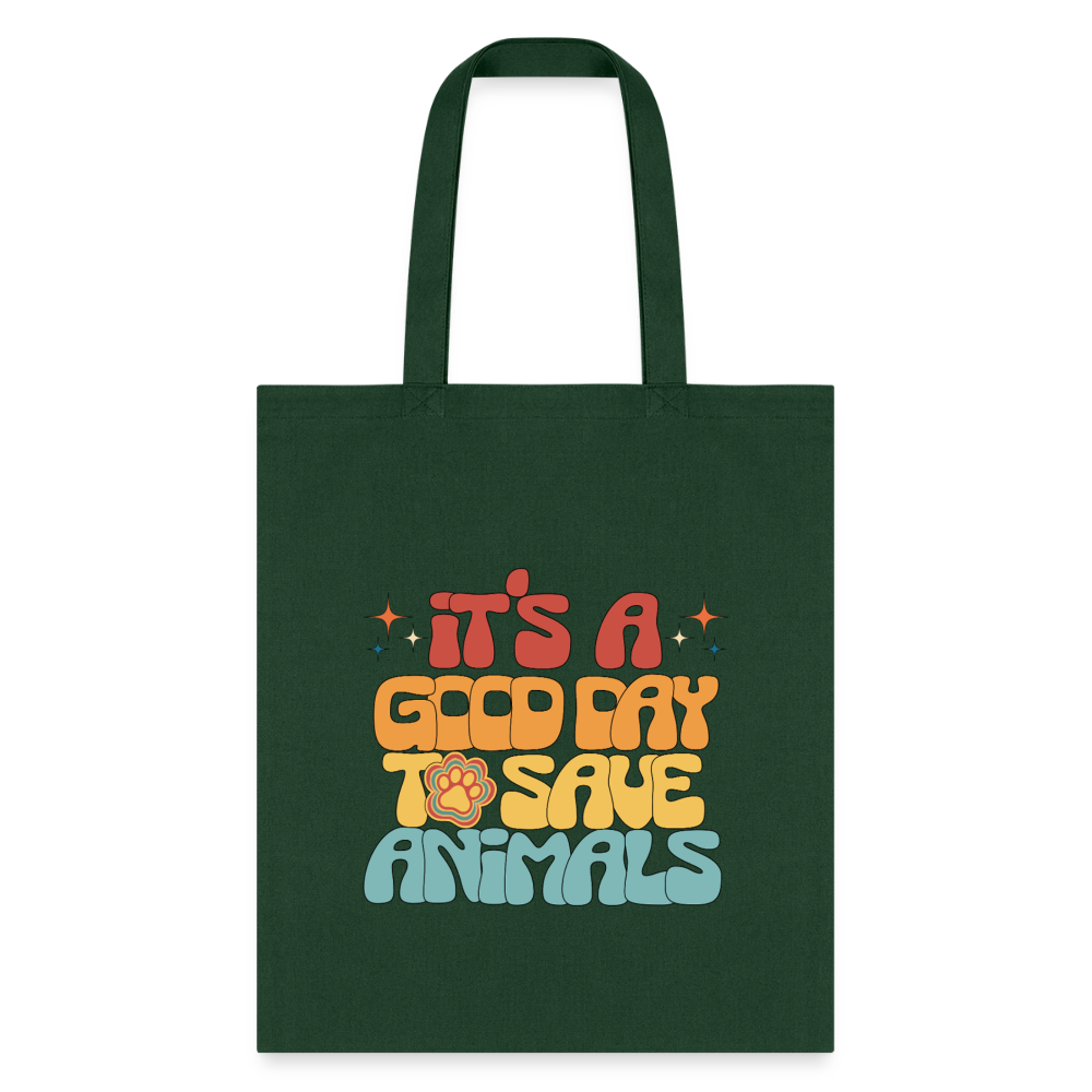 It's a good day to save animals Cotton Tote Bag-Tote Bag | Q-Tees Q800-I love Veterinary