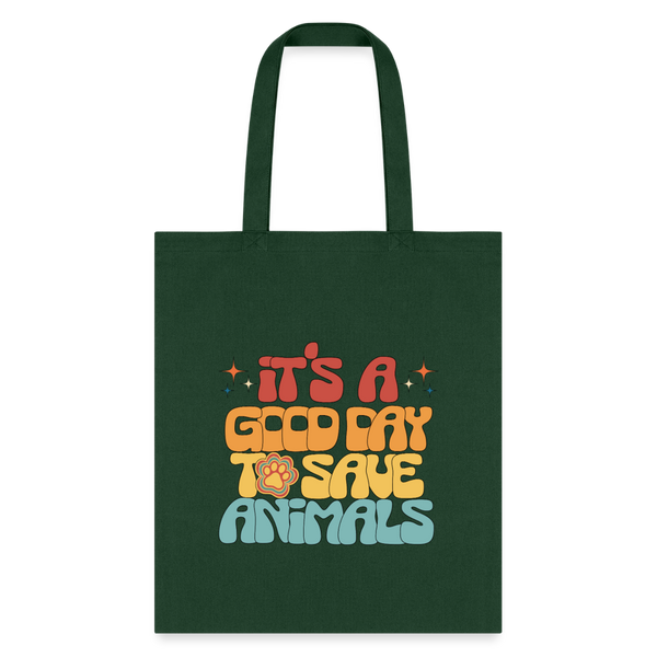 It's a good day to save animals Cotton Tote Bag-Tote Bag | Q-Tees Q800-I love Veterinary