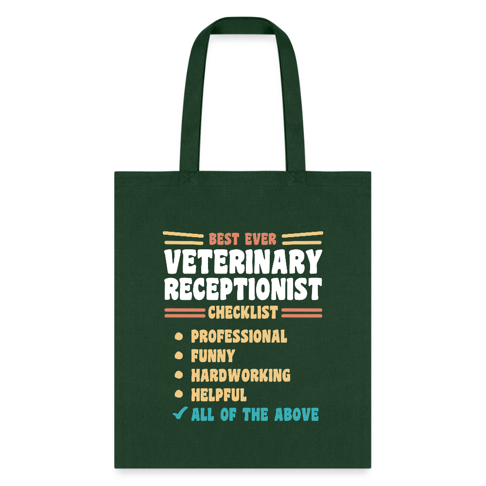 Veterinary Receptionist Best Ever Cotton Tote Bag-Tote Bag | Q-Tees Q800-I love Veterinary