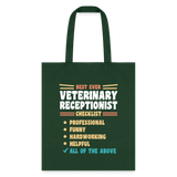 Veterinary Receptionist Best Ever Cotton Tote Bag-Tote Bag | Q-Tees Q800-I love Veterinary