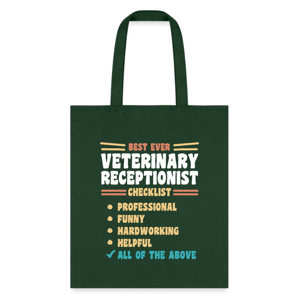 Veterinary Receptionist Best Ever Cotton Tote Bag-Tote Bag | Q-Tees Q800-I love Veterinary
