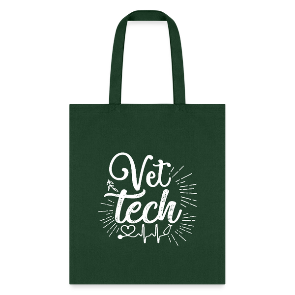 Vet Tech Stethoscope Pulse Tote Bag-Tote Bag | Q-Tees Q800-I love Veterinary