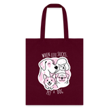 When life sucks pet a dog Cotton Tote Bag-Tote Bag | Q-Tees Q800-I love Veterinary