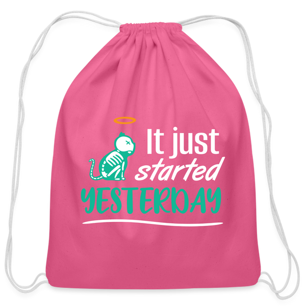 It just started yesterday Drawstring Bag-Cotton Drawstring Bag | Q-Tees Q4500-I love Veterinary