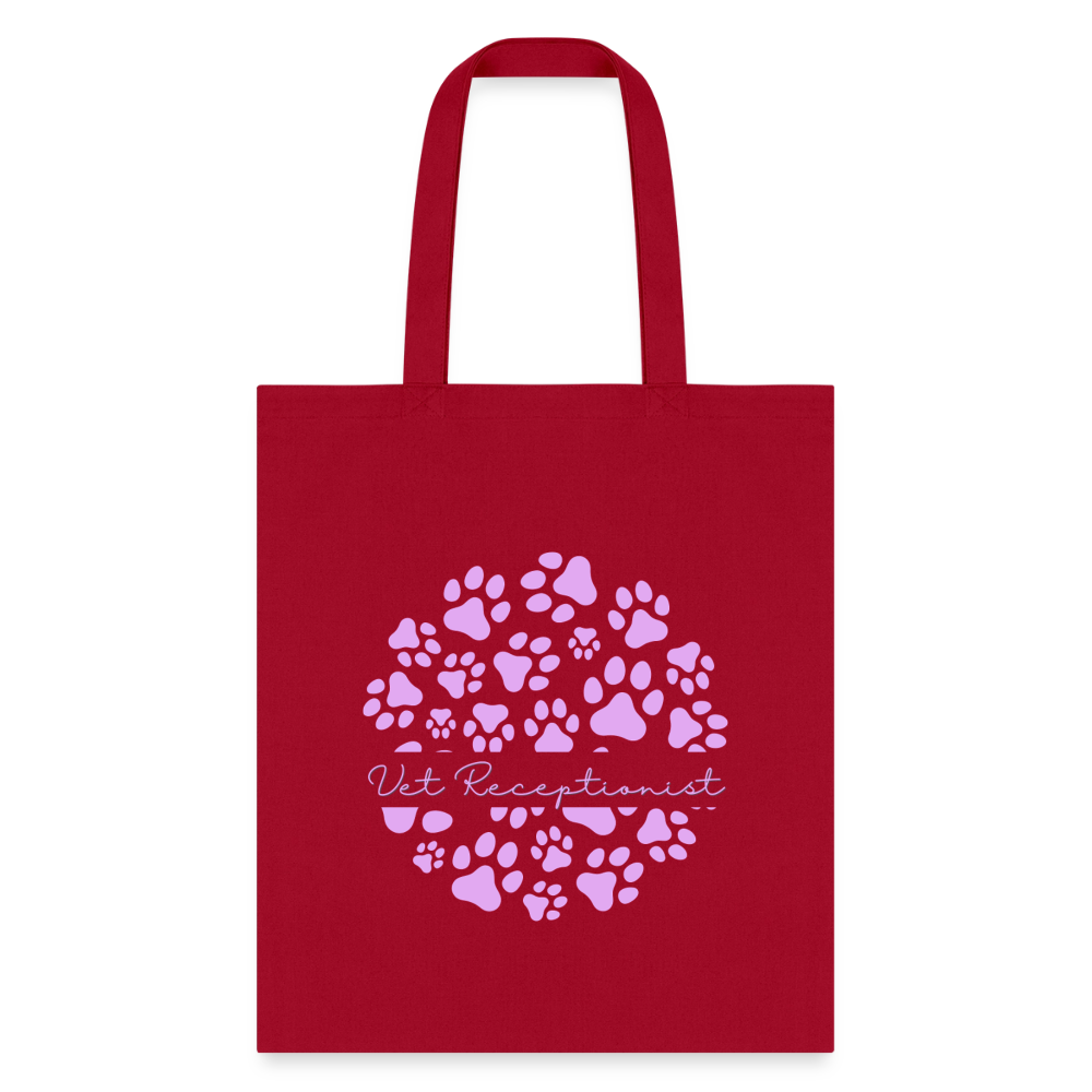 Vet Receptionist circle paws pattern Tote Bag-Tote Bag | Q-Tees Q800-I love Veterinary