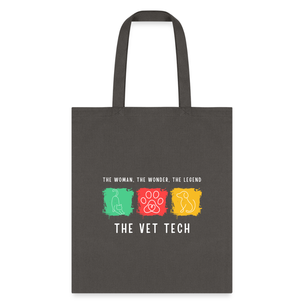 The woman, the wonder, the legend - the Vet Tech Cotton Tote Bag-Tote Bag | Q-Tees Q800-I love Veterinary