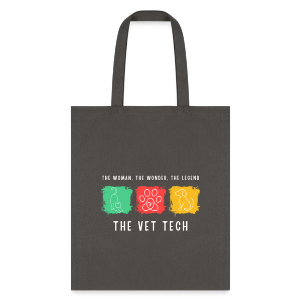 The woman, the wonder, the legend - the Vet Tech Cotton Tote Bag-Tote Bag | Q-Tees Q800-I love Veterinary