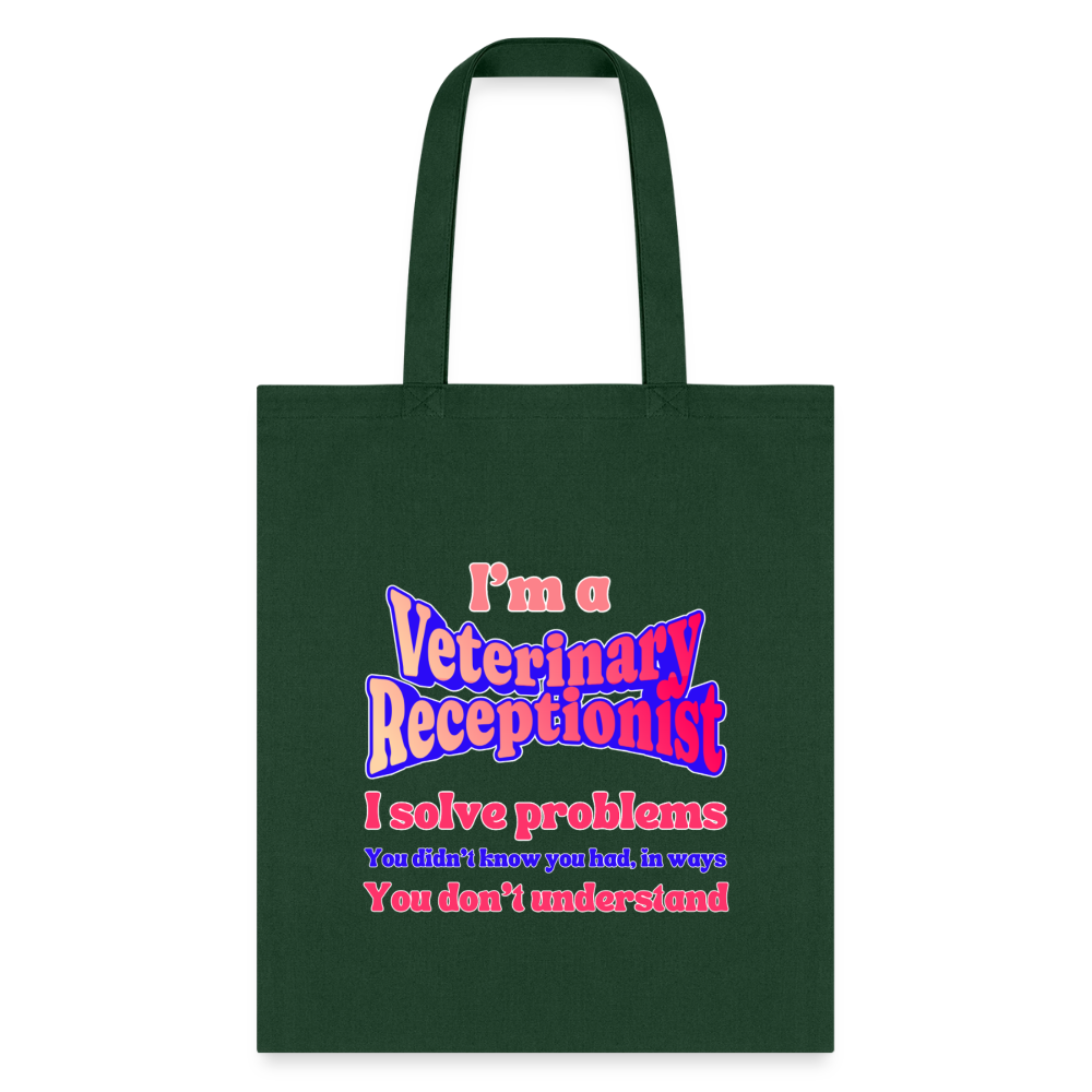 I'm a vet receptionist, I solve problems 2 Tote Bag-Tote Bag | Q-Tees Q800-I love Veterinary