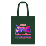 I'm a vet receptionist, I solve problems 2 Tote Bag-Tote Bag | Q-Tees Q800-I love Veterinary